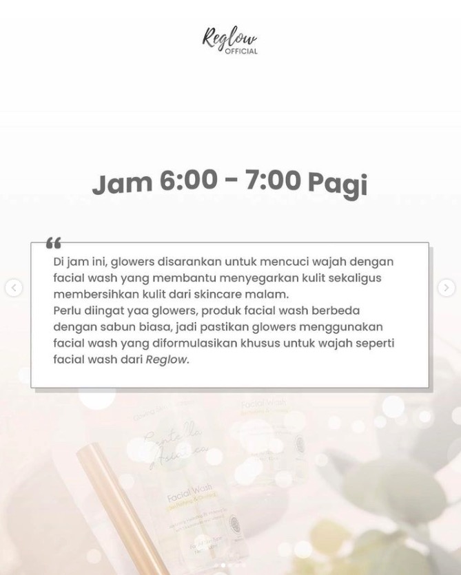 Jam Pemakaian Reglow Skincare di Pagi Hari2
